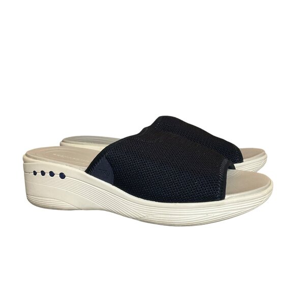 Easy spirit Womens Navy Blue Open-Toe Slip-On Wedge Sandals Size 8M - Picture 1 of 7